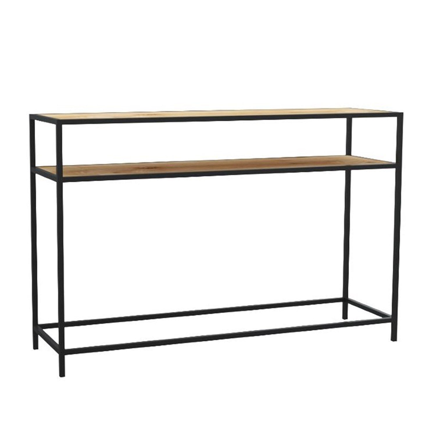 Produktbillede af ACT NORDIC Seaford konsolbord m. 1 hylde papir vildeg og sort metal 120x35 i premium kvalitet