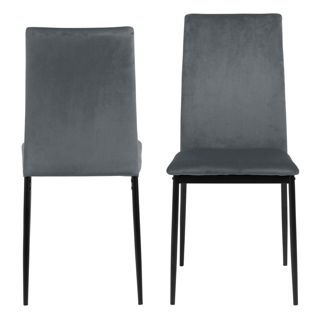 Produktbillede af ACT NORDIC Demina spisebordsstol mørkegrå polyester og sort metal i premium kvalitet
