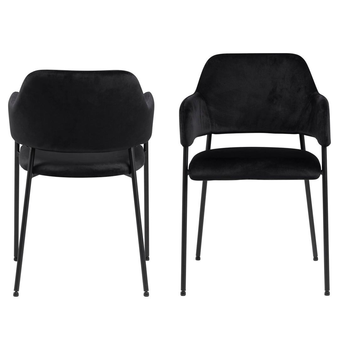 ACT NORDIC Lima spisebordsstol m. armlæn sort polyester og metal