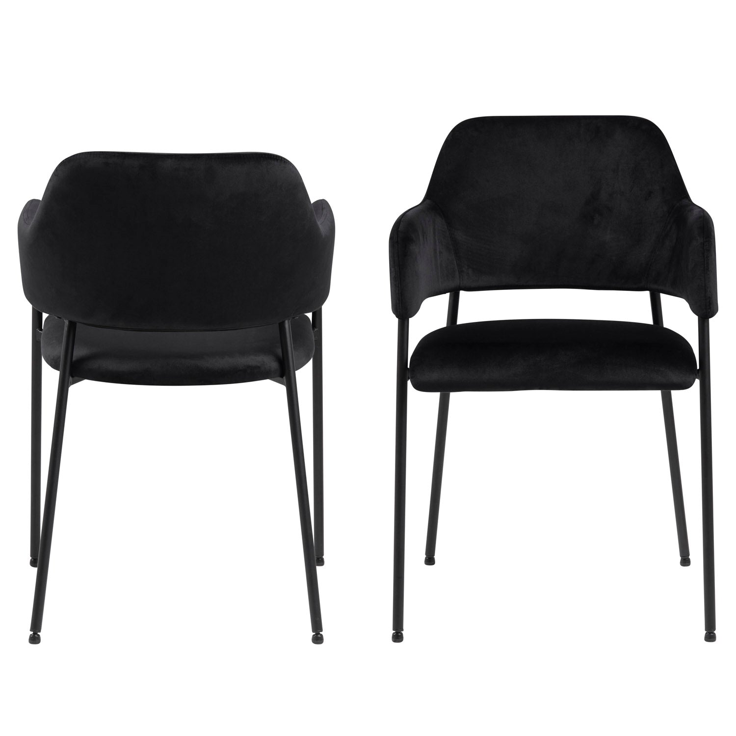 Produktbillede af ACT NORDIC Lima spisebordsstol m. armlæn sort polyester og metal i premium kvalitet