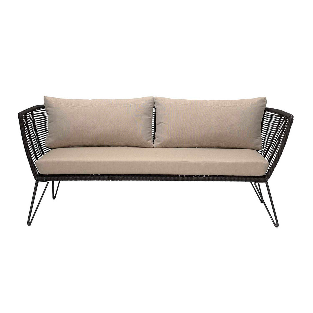 Produktbillede af BLOOMINGVILLE Mundo havesofa m. hynder sort reb og metal i premium kvalitet