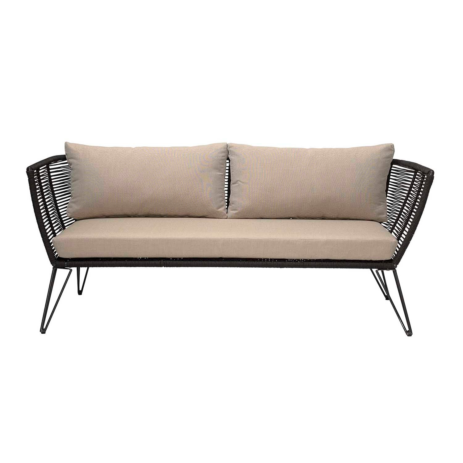 Produktbillede af BLOOMINGVILLE Mundo havesofa m. hynder sort reb og metal i premium kvalitet
