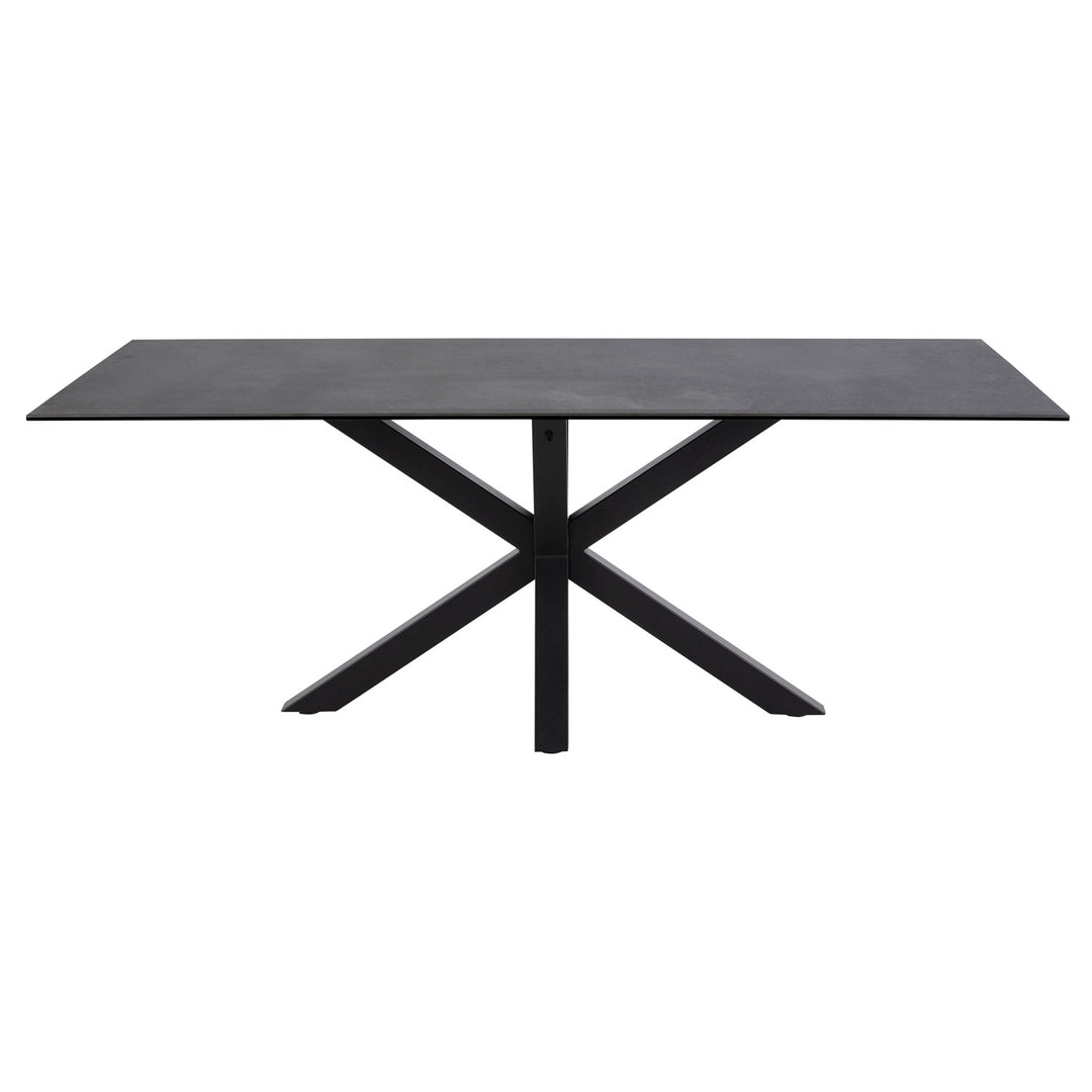 Produktbillede af ACT NORDIC Heaven rektangulær spisebord Fairbanks sort glas/keramik og sort metal 200x100 i premium kvalitet
