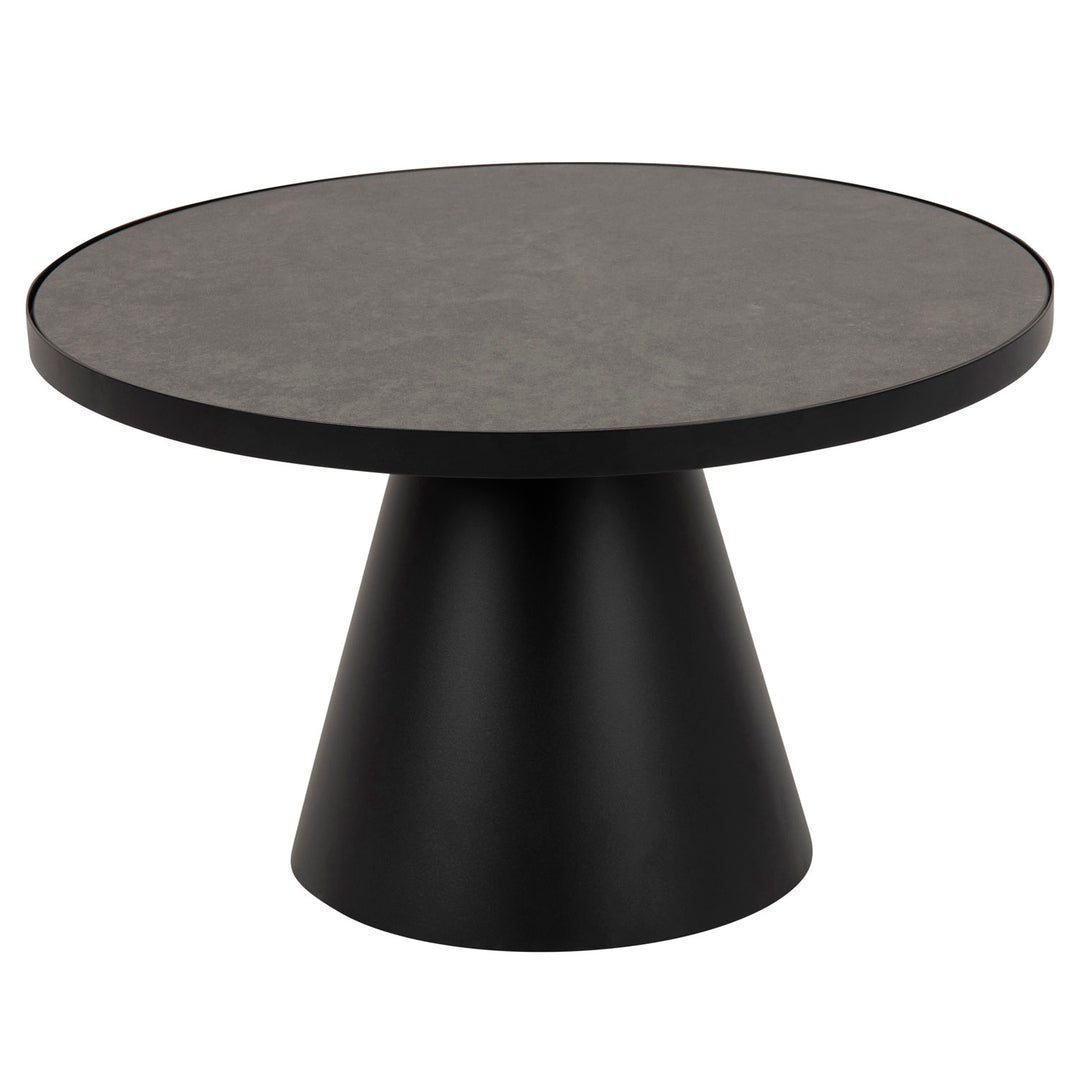 Produktbillede af ACT NORDIC Soli rund sofabord Fairbanks sort glas/keramik og sort metal Ø65,7 i premium kvalitet