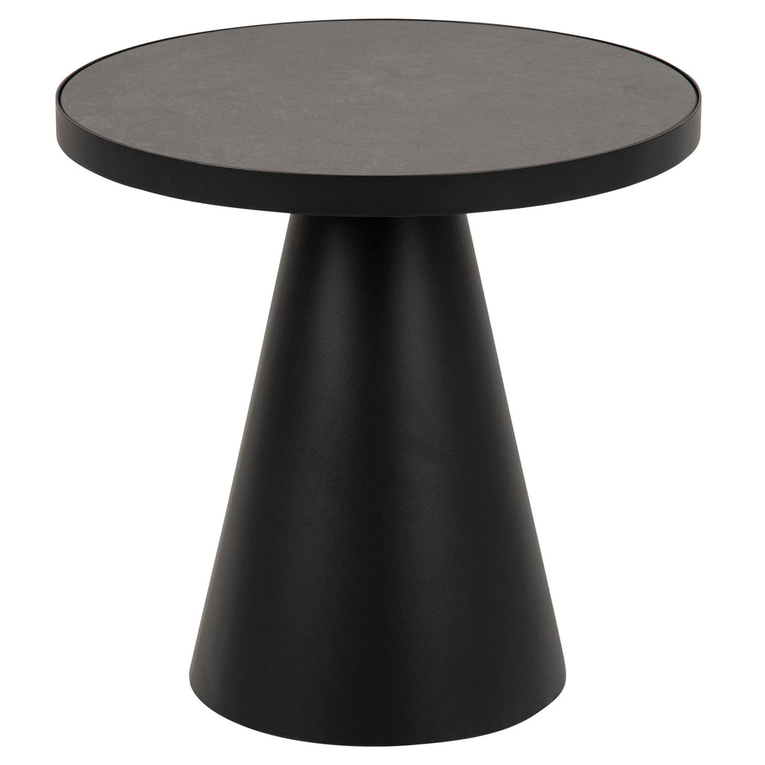 Produktbillede af ACT NORDIC Soli rund sofabord Fairbanks sort glas/keramik og sort metal Ø45,7 i premium kvalitet