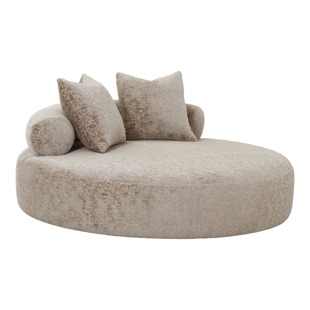 HOUSE NORDIC  Daybed med 2 puder i chenille rund natur HN1251