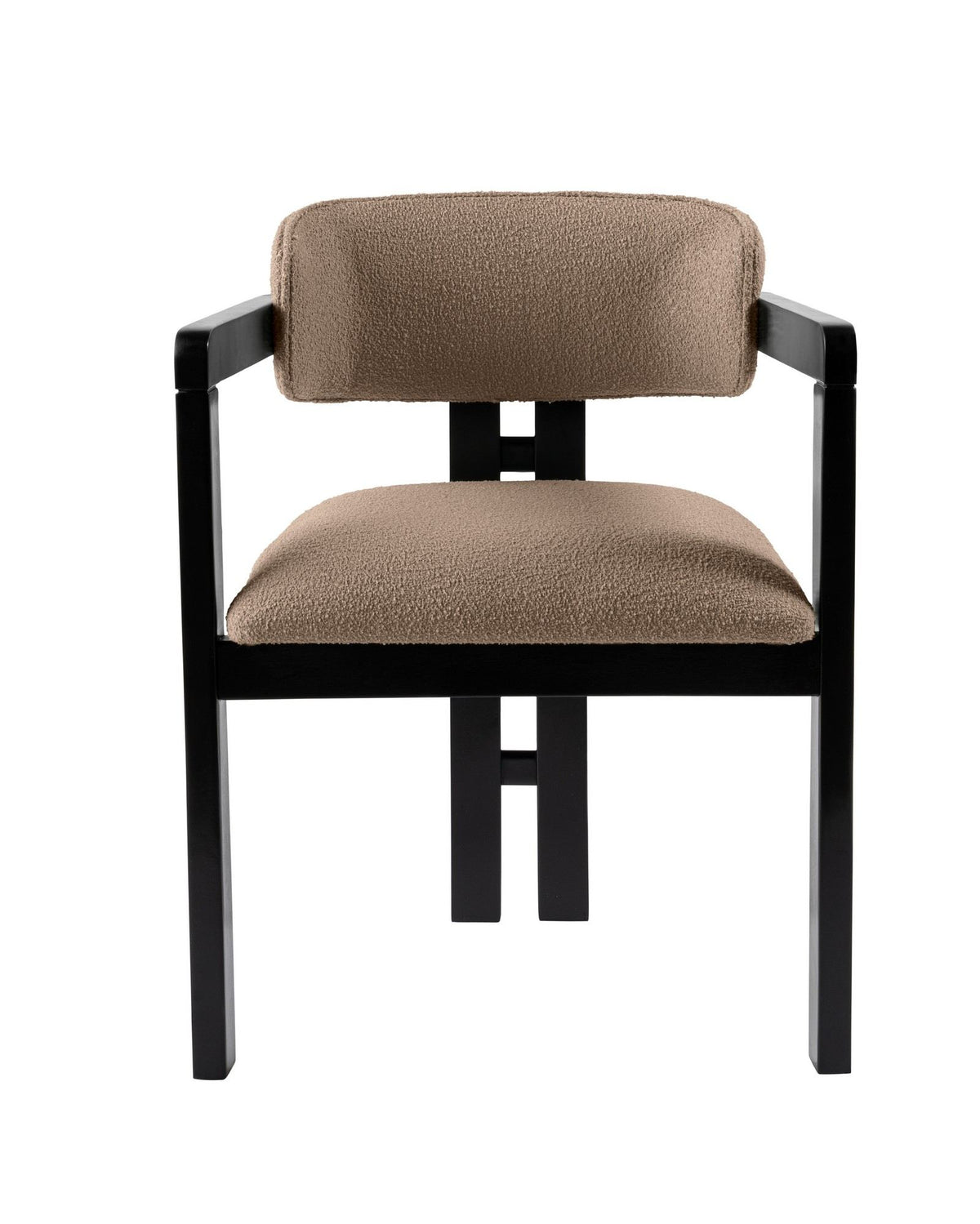 Nordvärk Mistral spisebordsstol med armlæn i sand/beige polyester og sort bøgetræ