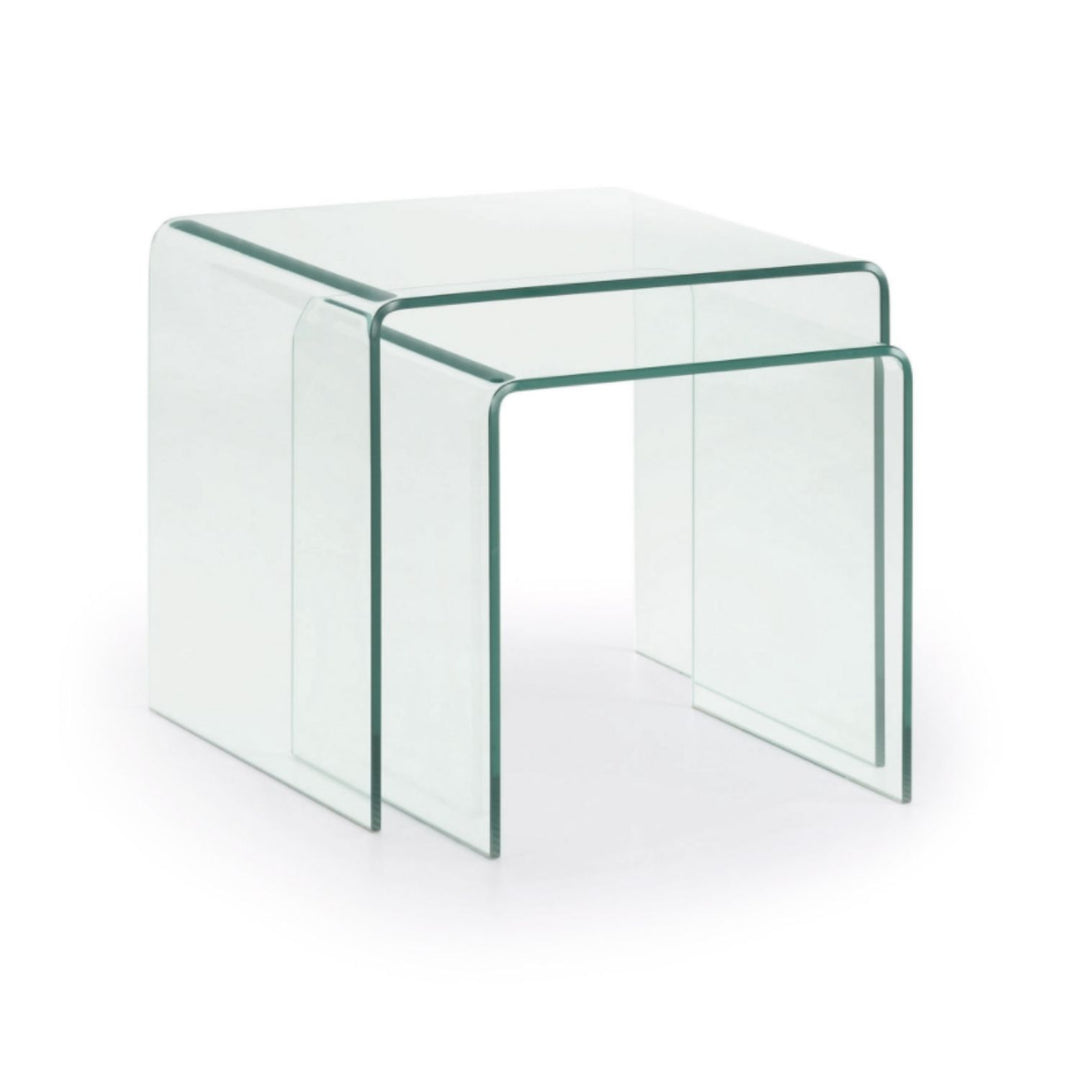 KAVE HOME Burano indskudsborde firkantet klar glas sæt m. 2
