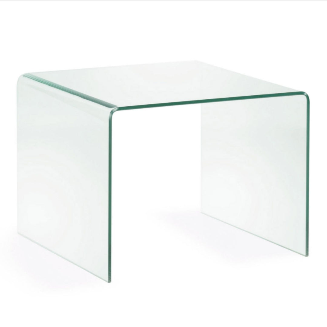 KAVE HOME Burano sidebord kvadratisk klar glas 60x60