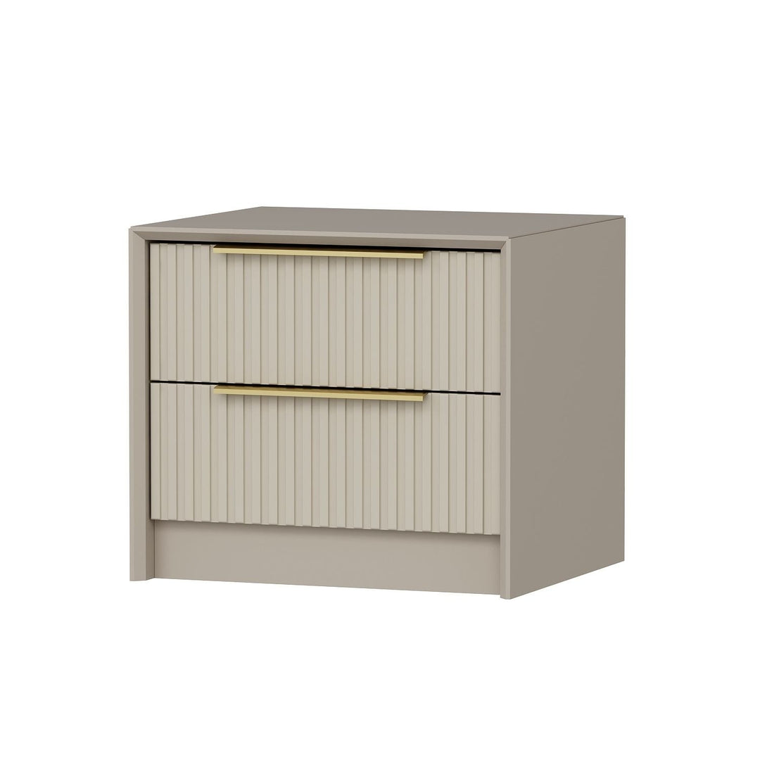 FUNZI LIVING Kale Luxe natbord m. 2 skuffer sten melamin 53x45