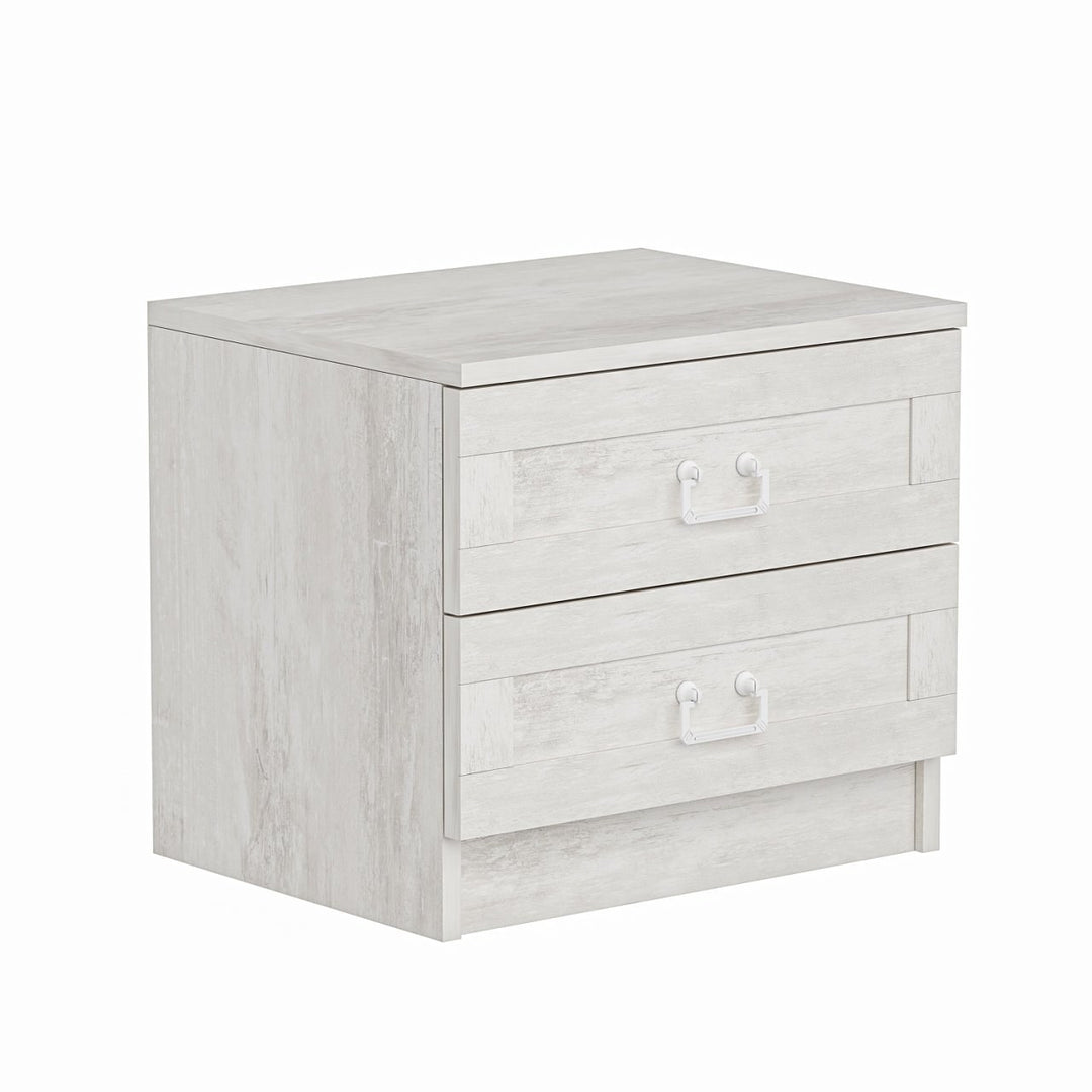FUNZI LIVING 4922 sengebord m. 2 skuffer hvid melamin 54x47