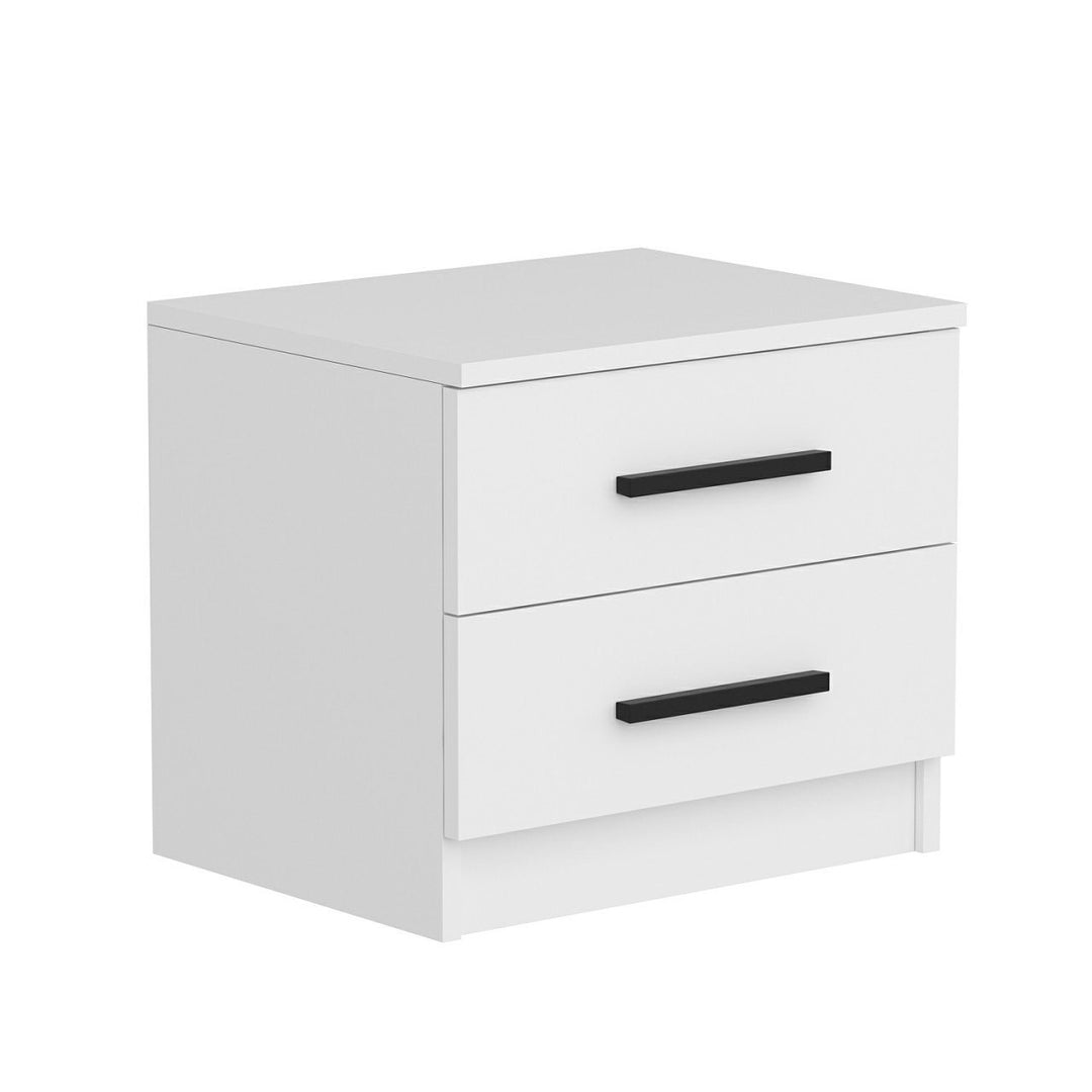 FUNZI LIVING 84 sengebord m. 2 skuffer hvid melamin 50x47