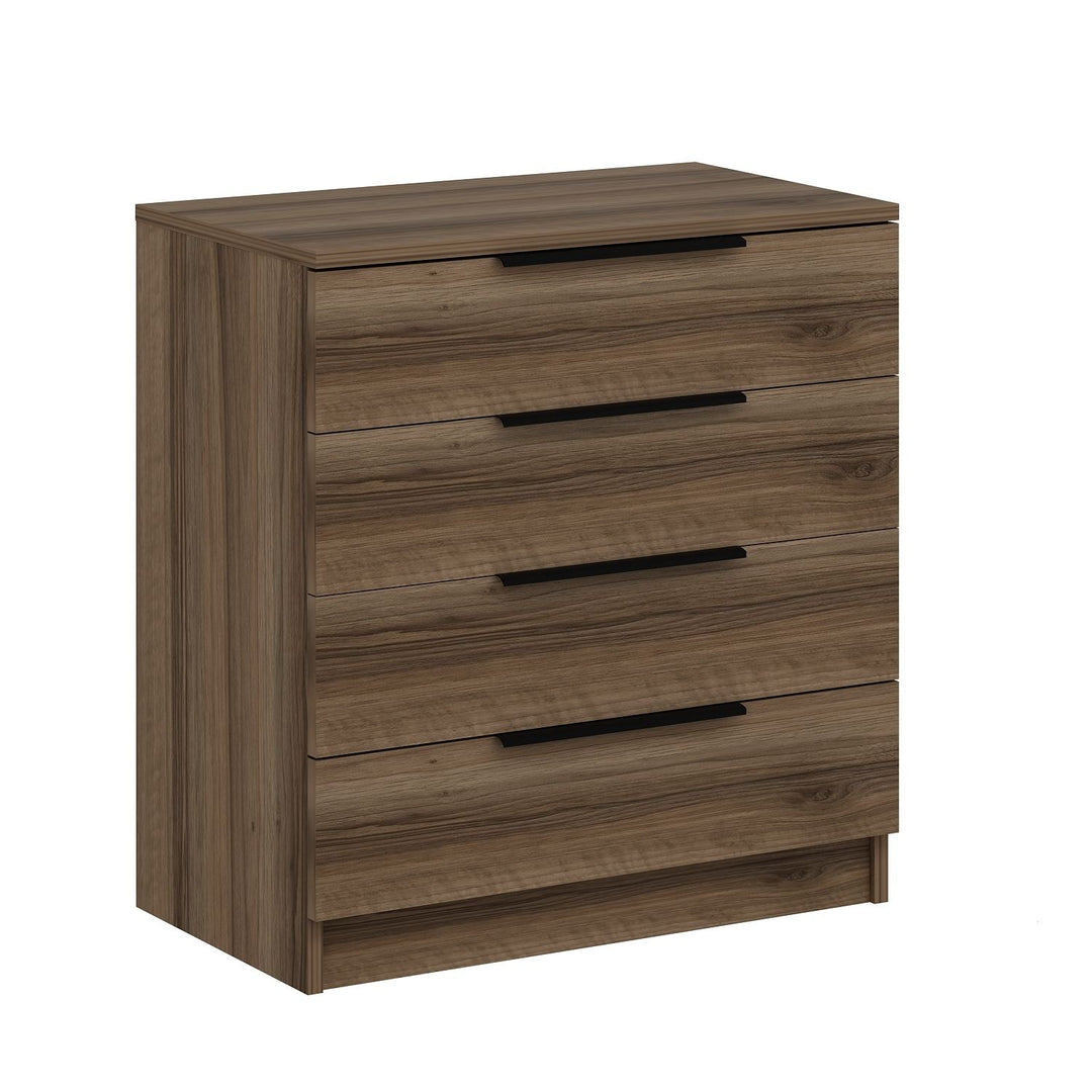 FUNZI LIVING Plus 7913 kommode m. 4 skuffer valnøddefarvet melamin
