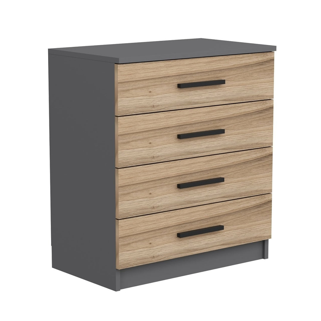 FUNZI LIVING 4924 kommode m. 4 skuffer valnøddefarvet melamin