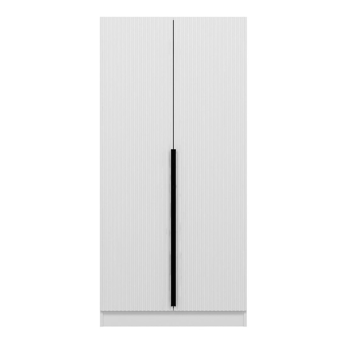 FUNZI LIVING Plus Membrane 210 garderobeskab m. 2 låger 1 hylde 2 bøjlestænger hvid melamin