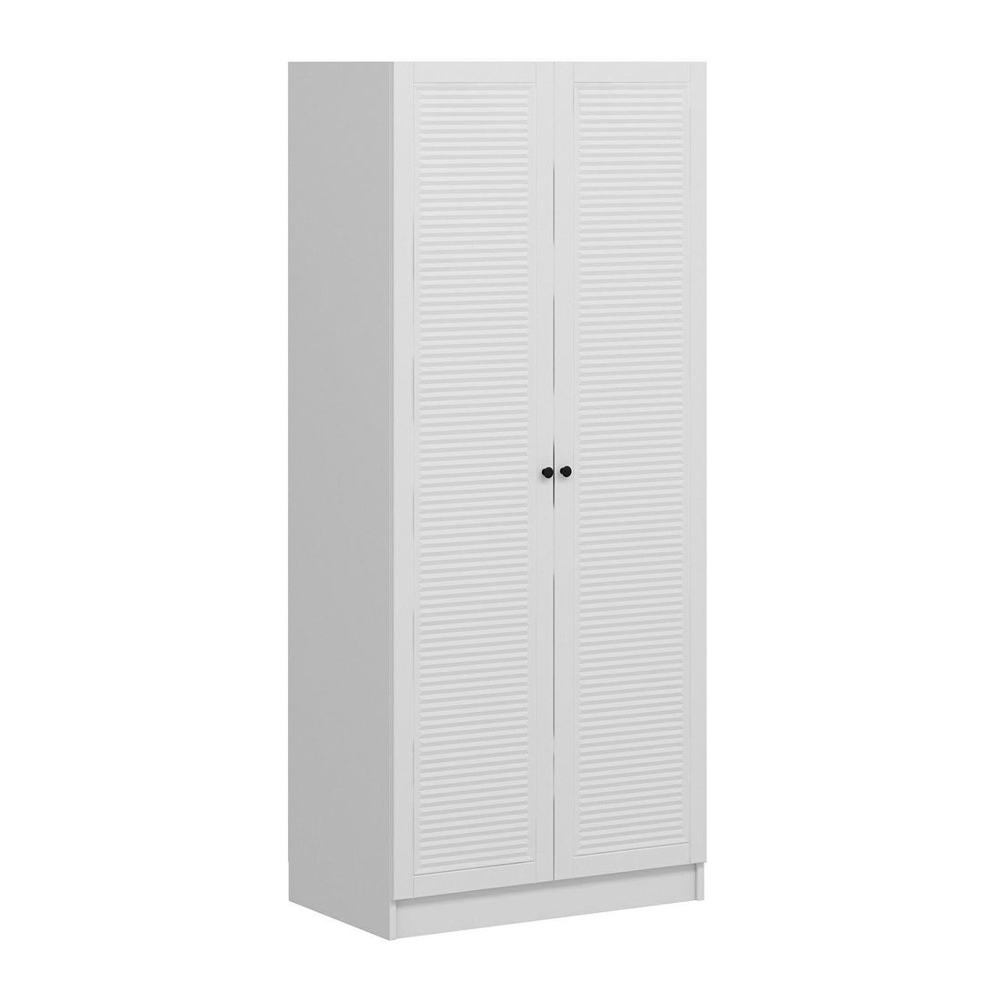 FUNZI LIVING Membrane Blinds 210 garderobeskab m. 2 låger 1 hylde 2 bøjlestænger hvid melamin