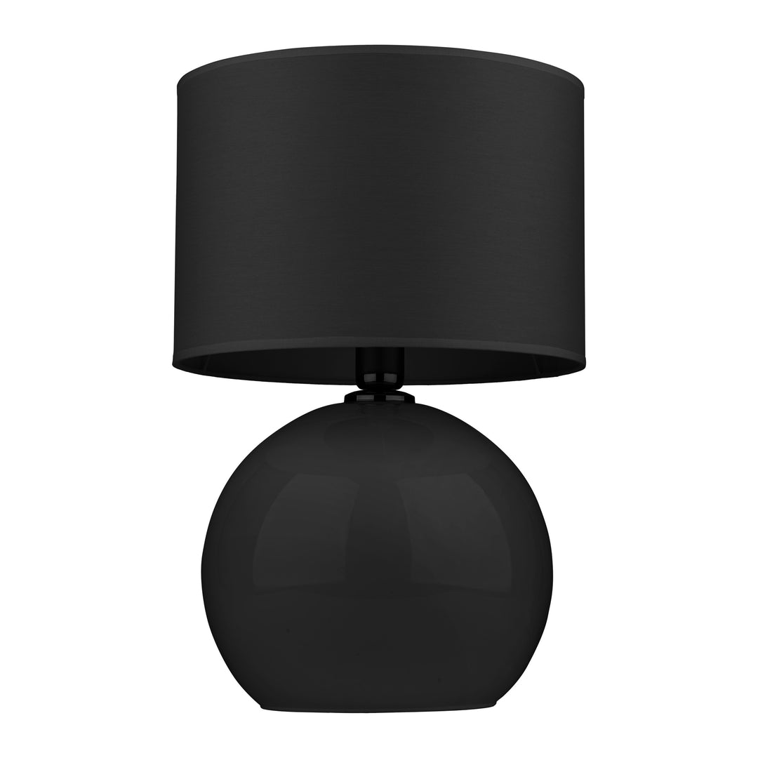 TK Palla bordlampe sort stof og sort glas