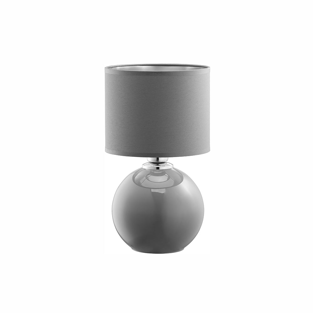TK Palla bordlampe Lille gråt stof og gråt glas
