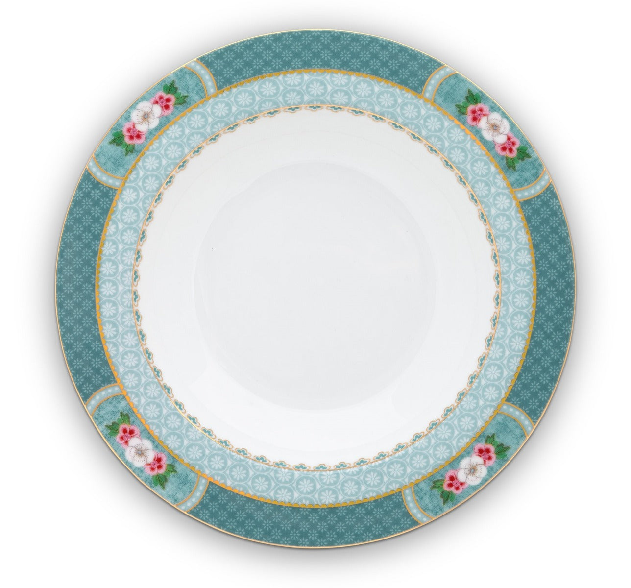 Produktbillede af Pip studio porcelæn Blushing Birds dybtallerken Blå Ø 21.5cm på tilbud i høj kvalitet