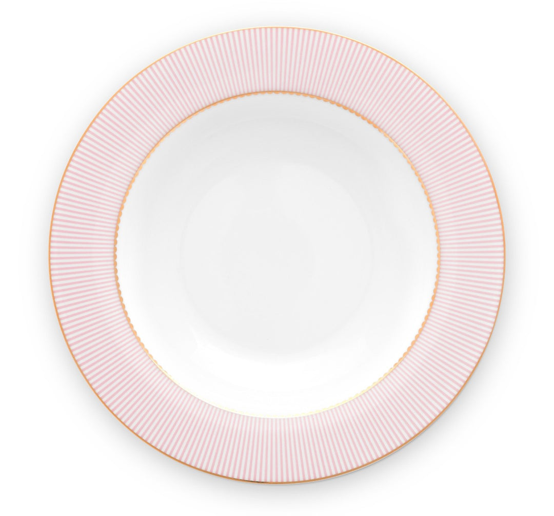 Produktbillede af Pip Studio porcelæn La Majorelle dybtallerken pink Ø 21.5 cm på tilbud i høj kvalitet