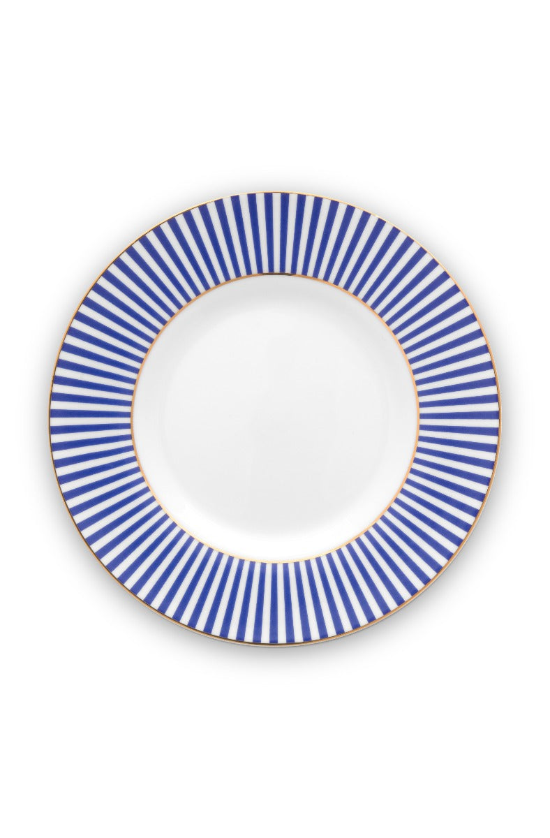Produktbillede af Plate Royal Stripes Blue 17cm på tilbud i høj kvalitet