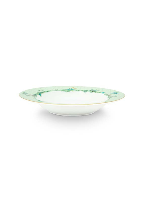 Produktbillede af Deep Plate Jolie Gold Dots Green 21.5cm på tilbud i høj kvalitet