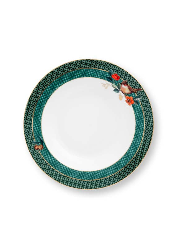 Produktbillede af Deep Plate Winter Wonderland Bird Green 21.5cm på tilbud i høj kvalitet