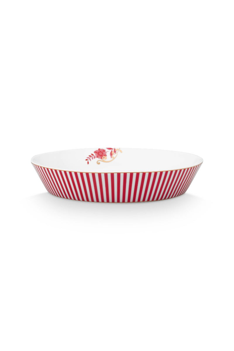 Produktbillede af Deep Plate Royal Stripes Dark Pink 21.5cm på tilbud i høj kvalitet