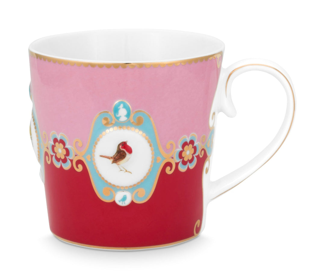 Produktbillede af Mug Large Love Birds Medallion Red-Pink 250ml på tilbud i høj kvalitet