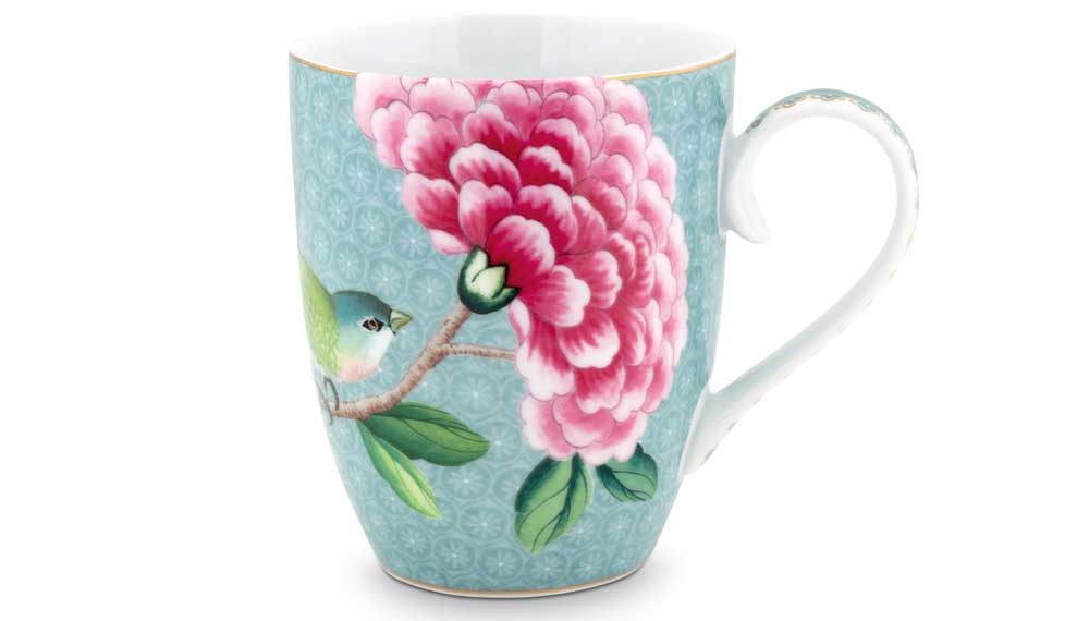Produktbillede af Mug Large Blushing Birds Blue 350ml på tilbud i høj kvalitet