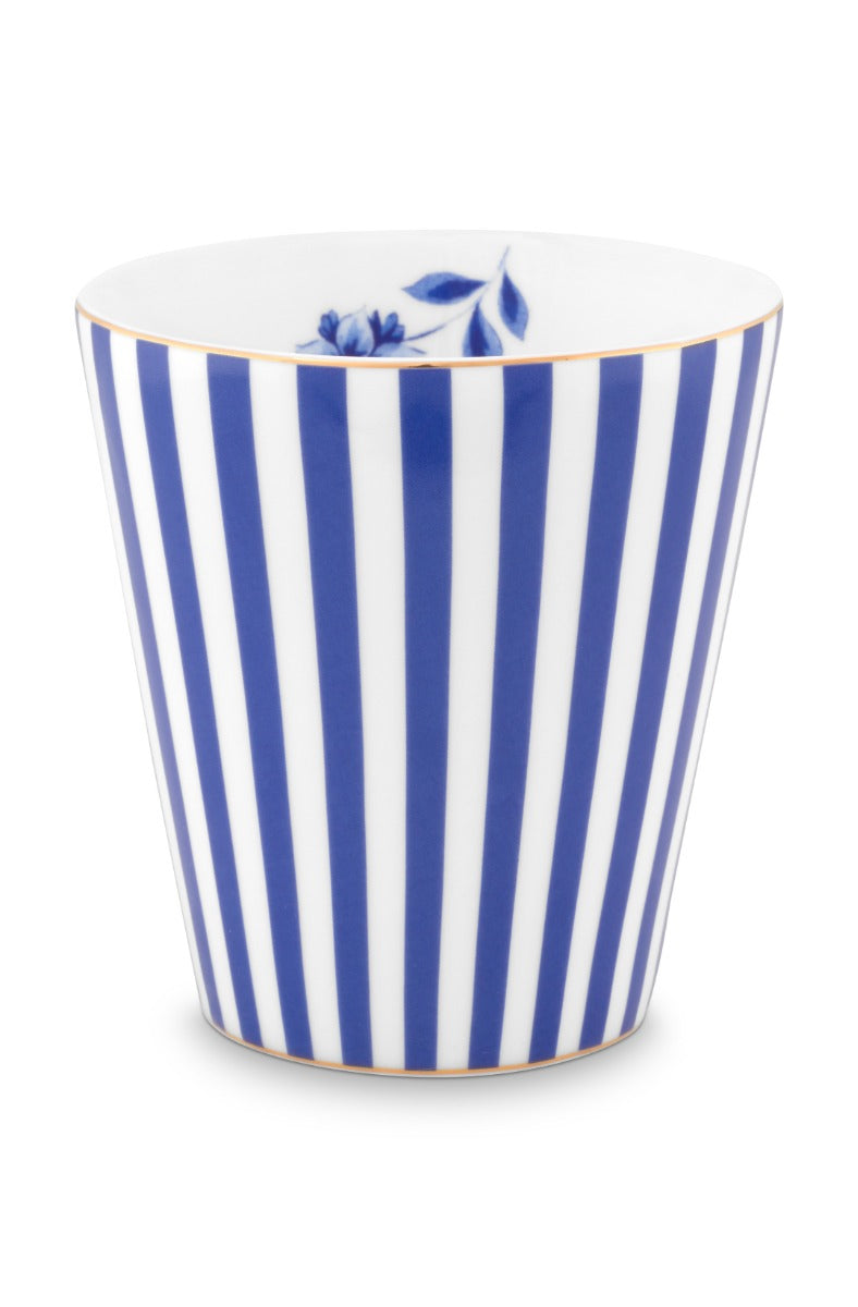 Produktbillede af Mug Small without Ear Royal Stripes Blue 230ml på tilbud i høj kvalitet