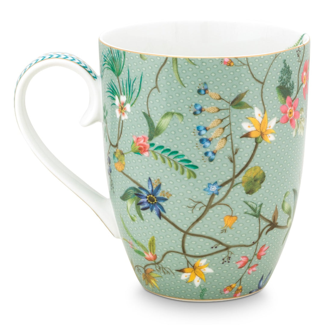 Produktbillede af Mug Large Jolie Flowers Blue 350ml på tilbud i høj kvalitet