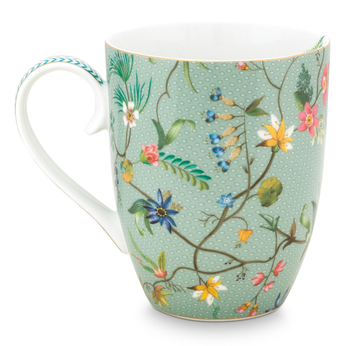 Produktbillede af Mug Large Jolie Flowers Blue 350ml på tilbud i høj kvalitet