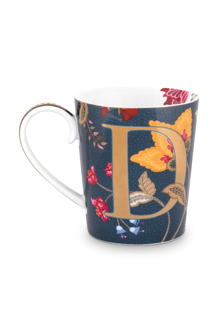 PIP STUDIO Alfabet kop Floral Fantasy Blue D 350ML