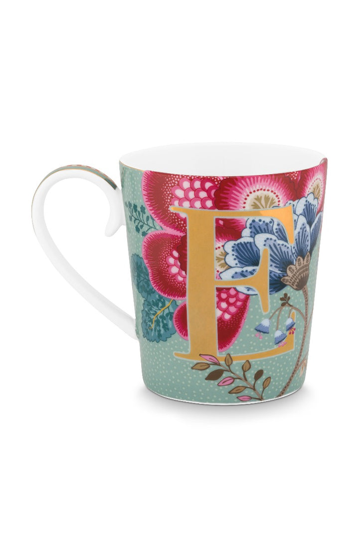 PIP STUDIO Alfabet kop Floral Fantasy Light Blue E 350ML