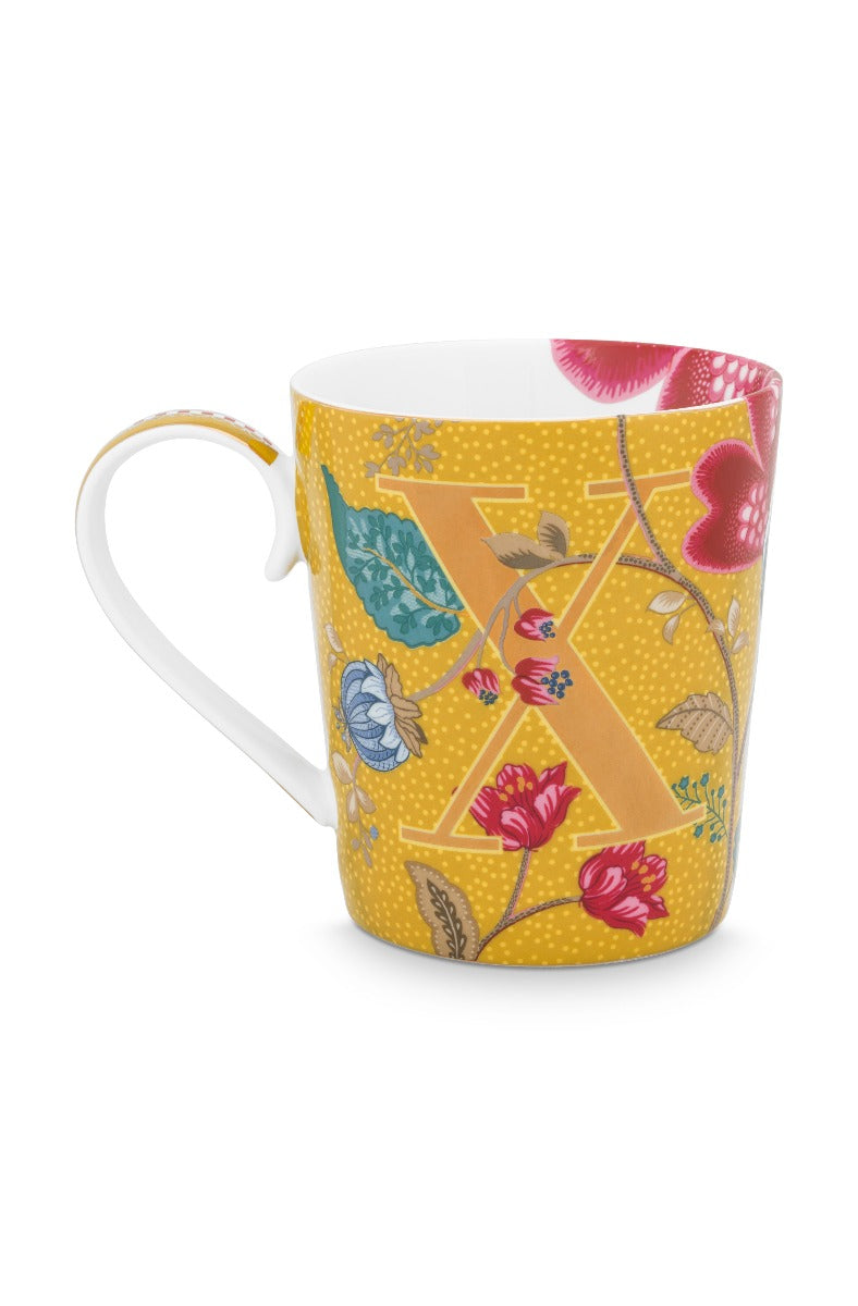 Produktbillede af PIP STUDIO Alfabet kop Blushing Birds Yellow X 350ML på tilbud i høj kvalitet