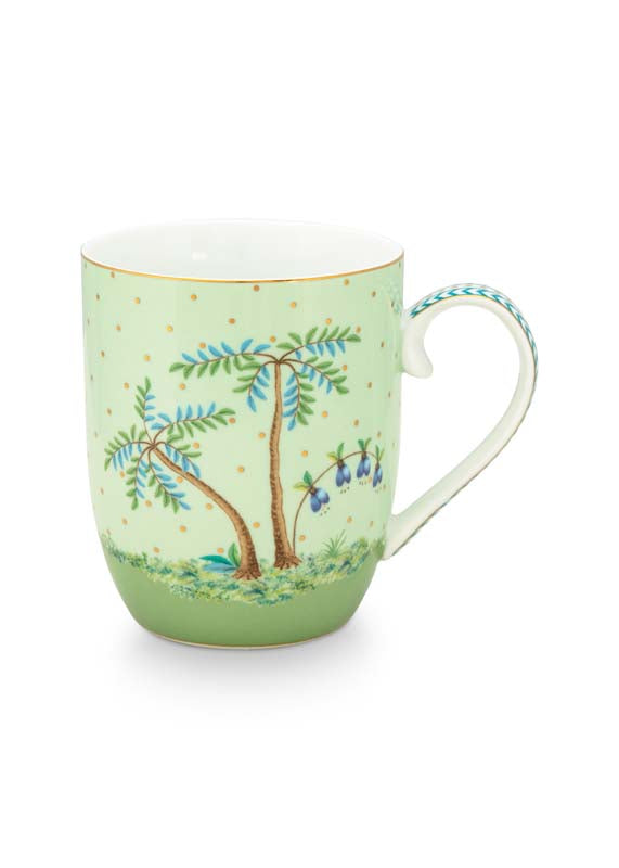 Produktbillede af Mug Small Jolie Gold Dots Green 145ml på tilbud i høj kvalitet