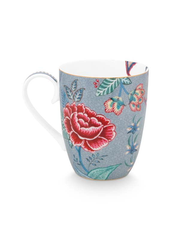Produktbillede af Mug Large Flower Festival Light Blue 350ml på tilbud i høj kvalitet