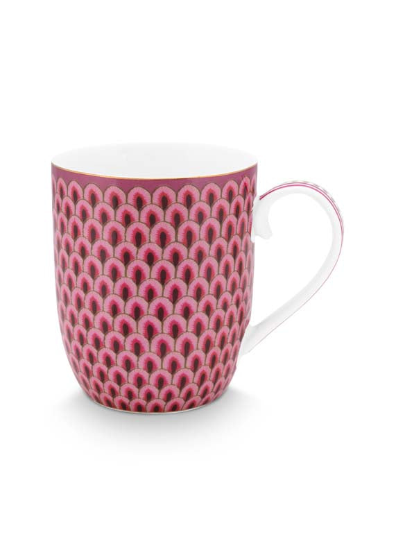 Produktbillede af Mug Small Flower Festival Scallop Dark Pink 145ml på tilbud i høj kvalitet