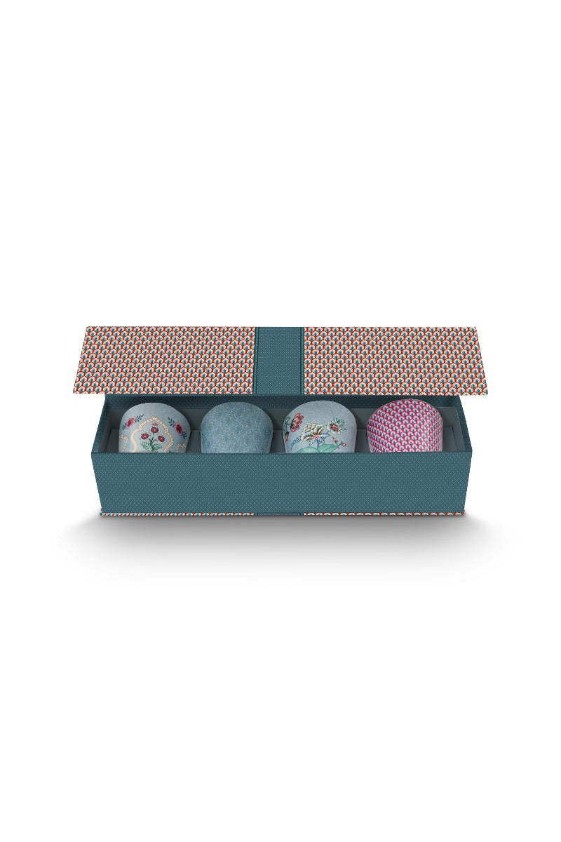 Produktbillede af Giftset Mugs without Ear Oriental Flower Festival Blue 230ml på tilbud i høj kvalitet
