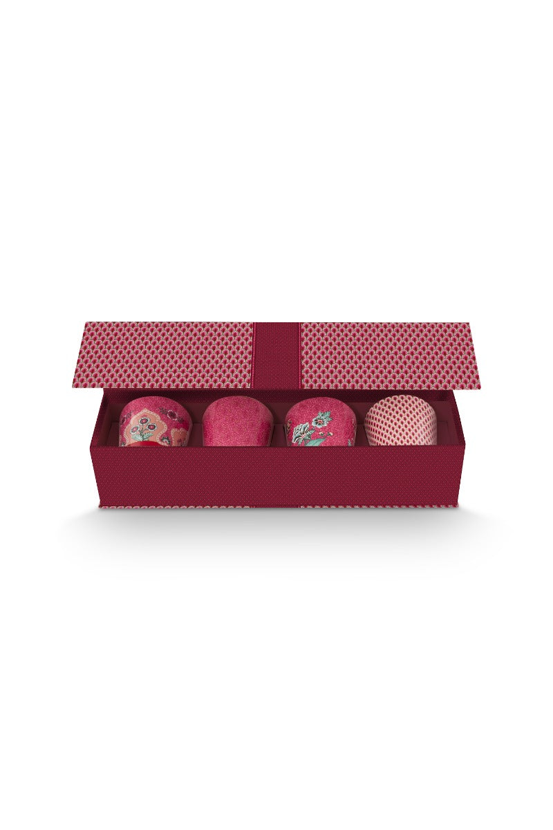 Produktbillede af Giftset Mugs without Ear Oriental Flower Festival Dark Pink på tilbud i høj kvalitet