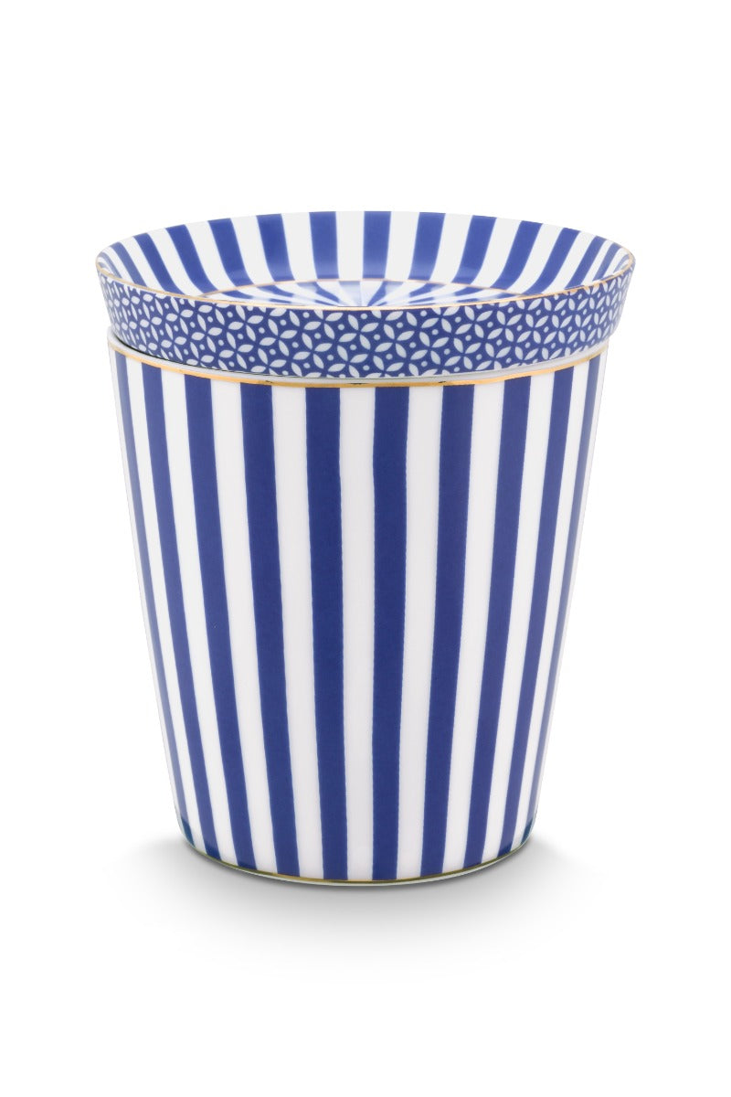 Produktbillede af Set/2 Mug Small without Ear Royal Stripes & Tea Tip Blue på tilbud i høj kvalitet