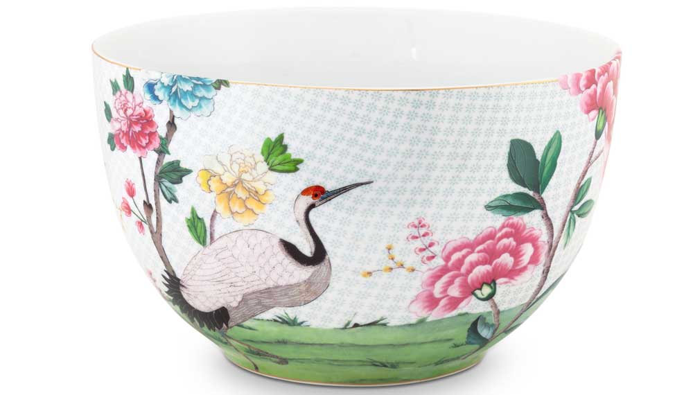 Produktbillede af Pip studio Porcelæn Blushing Birds Stor Skål hvid Ø 23 cm på tilbud i høj kvalitet