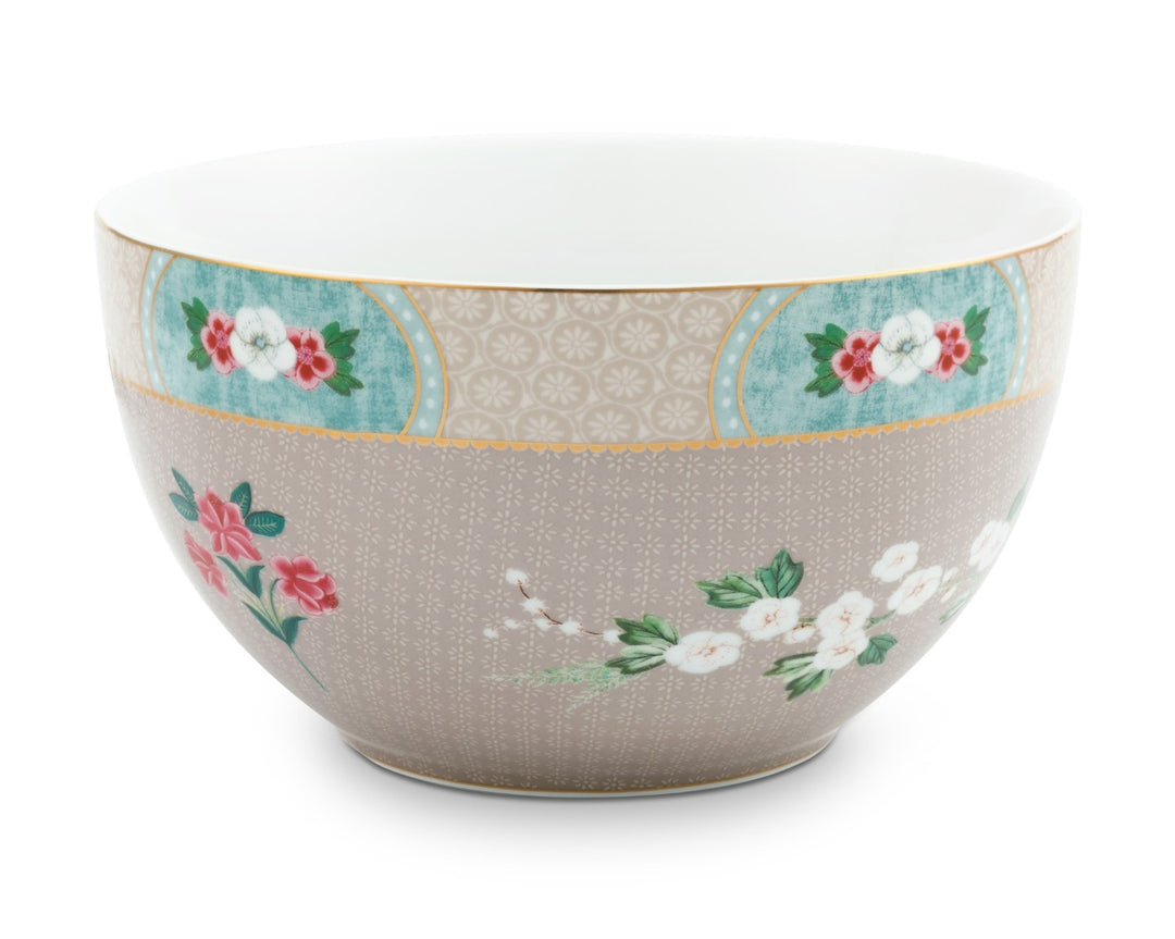 Produktbillede af Pip Studio porcelæn Blushing Birds skål khaki Ø 18 cm på tilbud i høj kvalitet