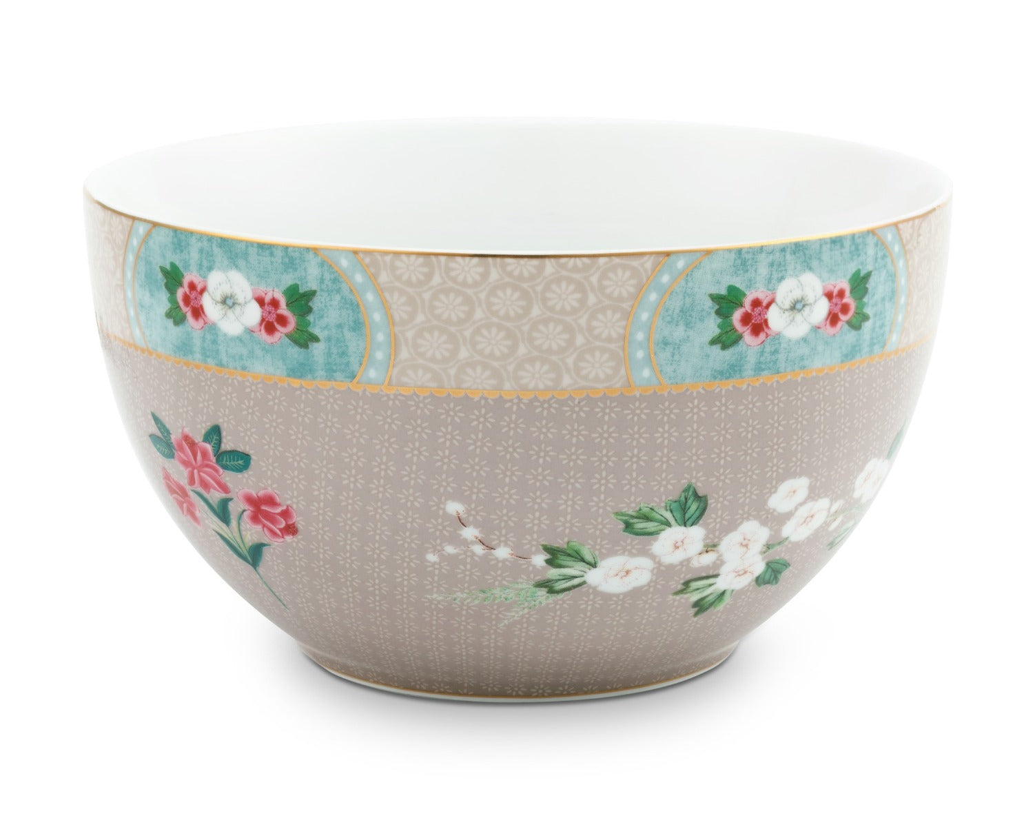 Produktbillede af Pip Studio porcelæn Blushing Birds skål khaki Ø 18 cm på tilbud i høj kvalitet