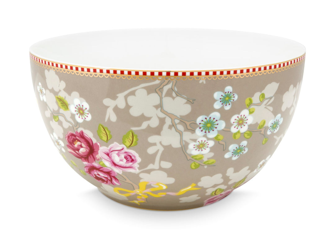 Produktbillede af Pip Studio porcelæn Early Bird stor rose khaki skål Ø 18cm på tilbud i høj kvalitet