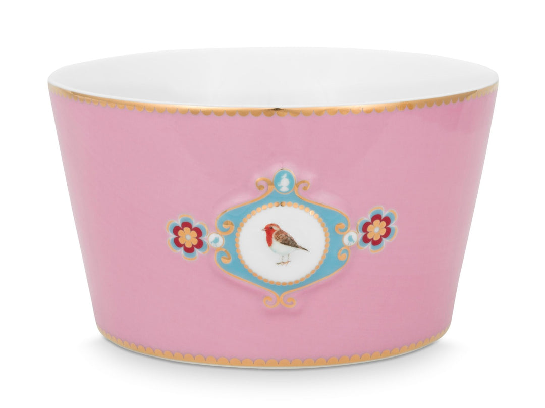 Produktbillede af Bowl Love Birds Medallion Pink 15cm på tilbud i høj kvalitet
