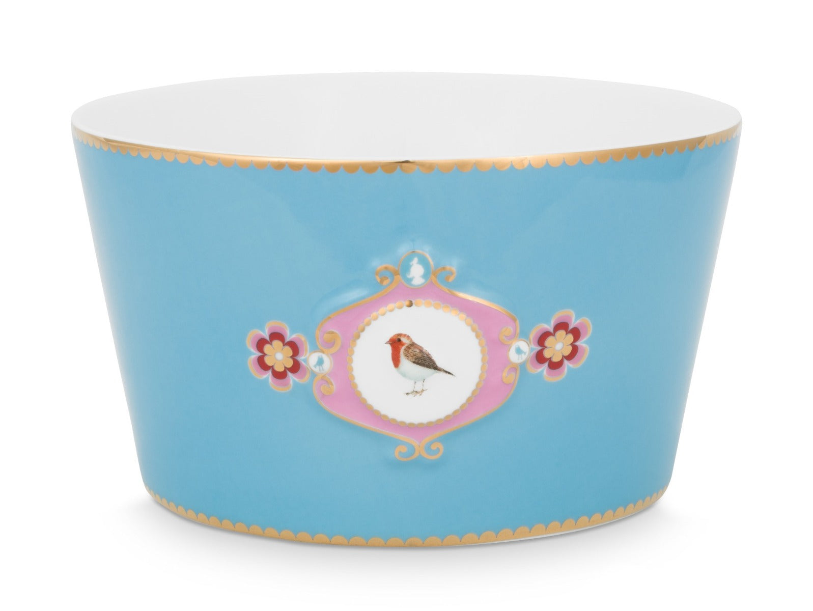 Produktbillede af Pip Studio porcelæn Love Birds medallion lille blå skål Ø 15cm på tilbud i høj kvalitet
