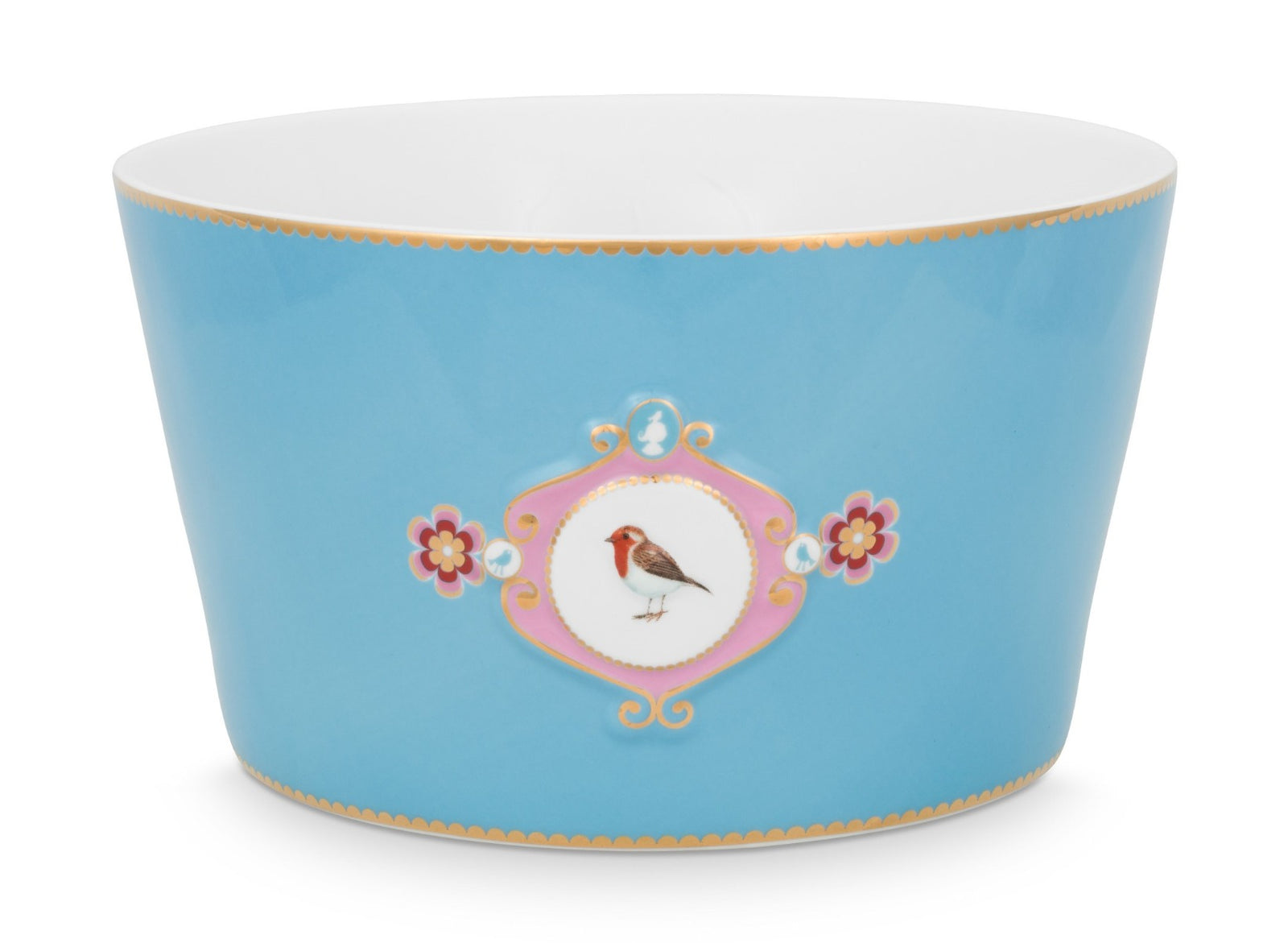 Produktbillede af Pip Studio porcelæn Love Birds Medallion stor blå skål Ø 20cm på tilbud i høj kvalitet