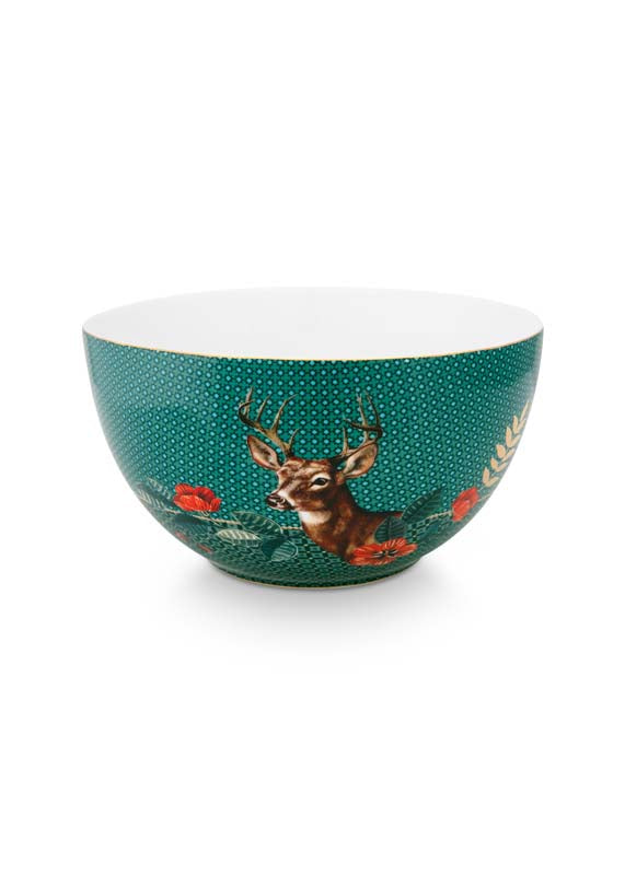 Produktbillede af Bowl Winter Wonderland Deer Green 18cm på tilbud i høj kvalitet